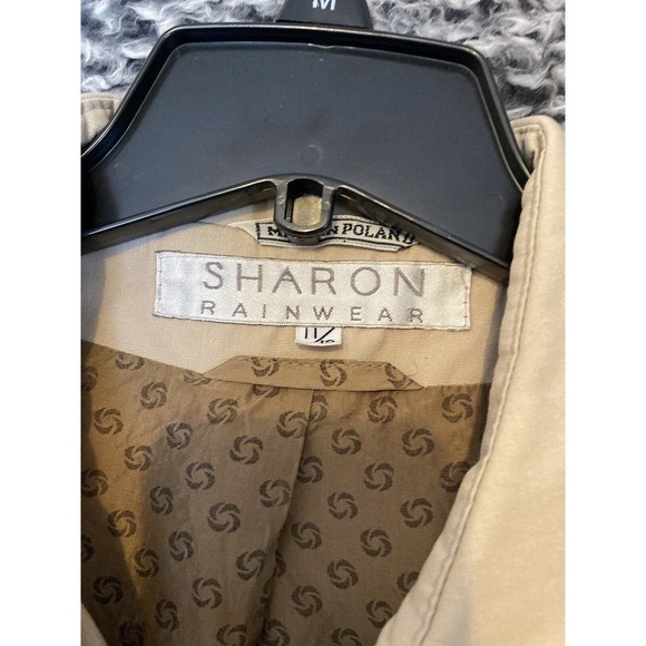 Vtg Sharon Rainwear 11/12 Khaki Tan Women's Classic Lined Trench Coat - Picture 3 of 13